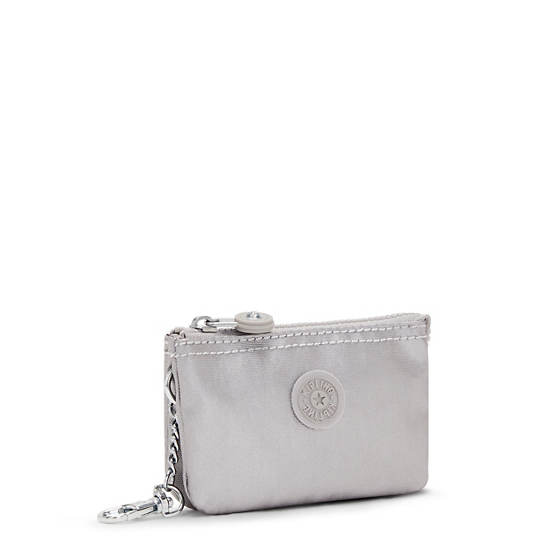 Kipling Creativity Mini Metallic Pouch Keychain Tassen Zilver | BE 2101EB